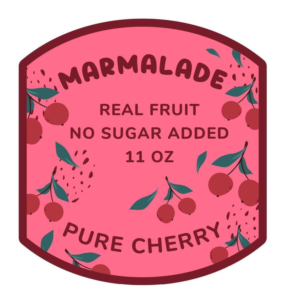 Cherry Marmalade Jar Label vector