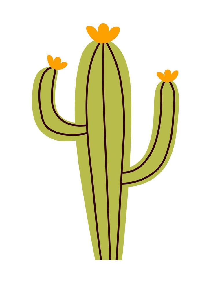 Cactus with Yellow Flowers vector