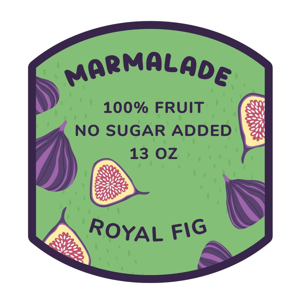 Fig Marmalade Label Illustration vector