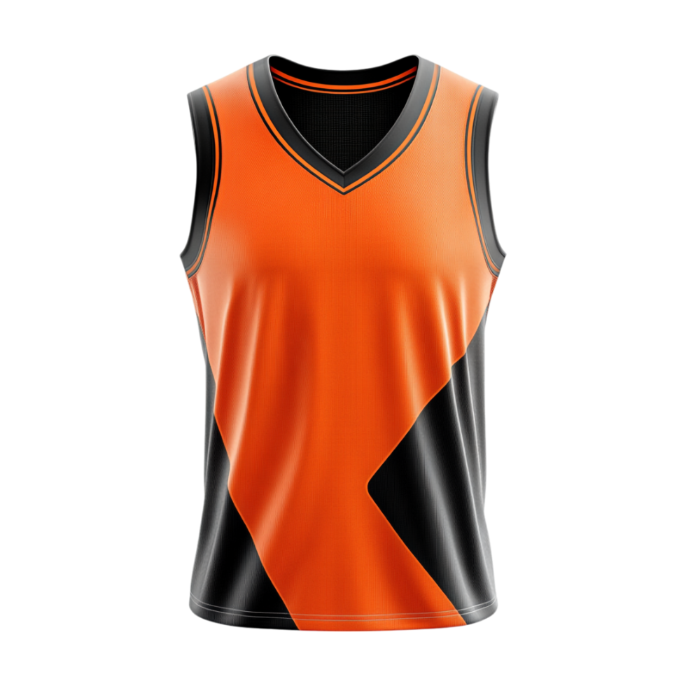 An orange and black basketball jersey png