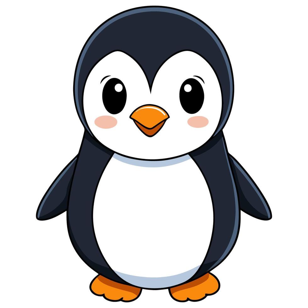 Cute Cartoon-Style Penguin Character vector