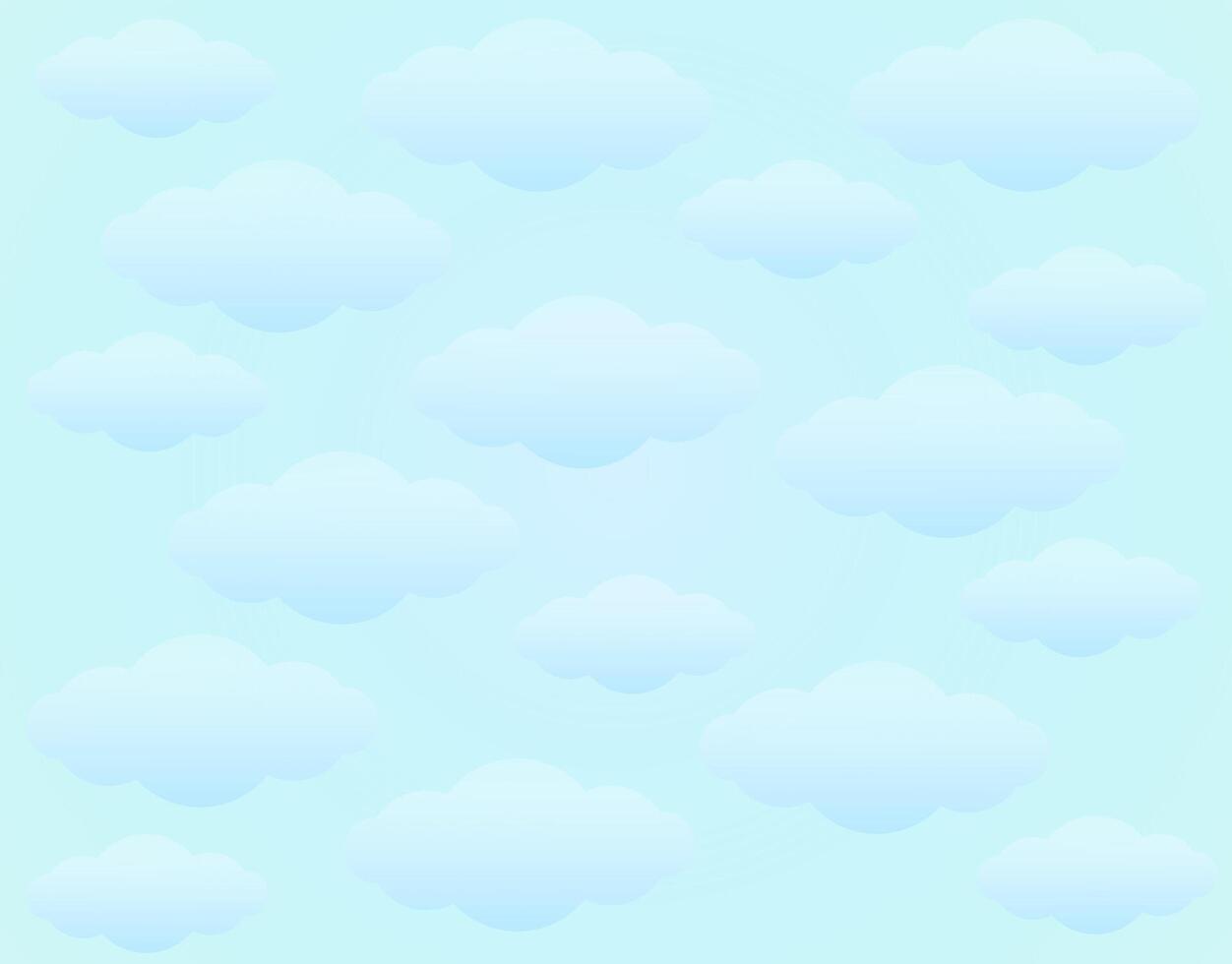 Gentle Gradient Blue Cloud Pattern vector