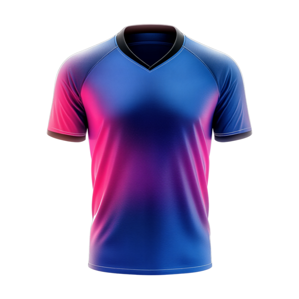 A soccer jersey with a blue and pink color png