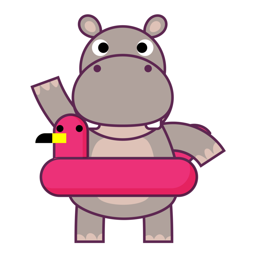 Summer Hippo swim beach colorful rubber rings Flamingo, swimming ring, hello summer png