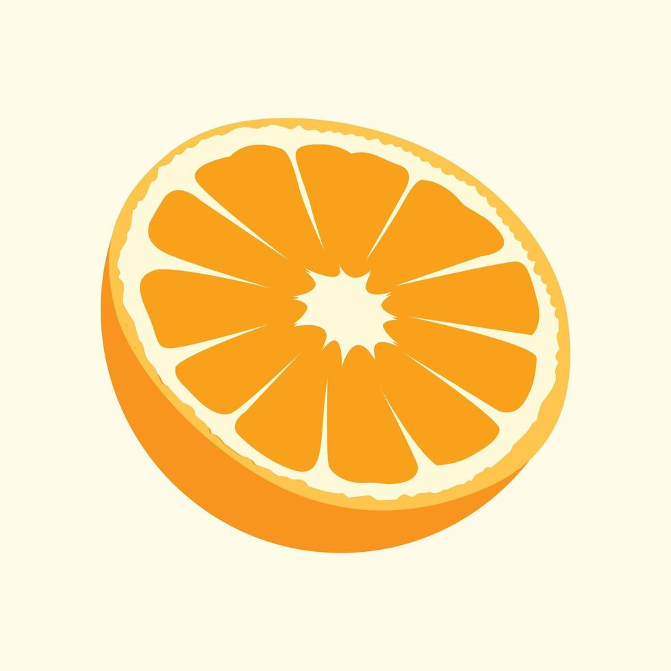 Half orange color illustration vector