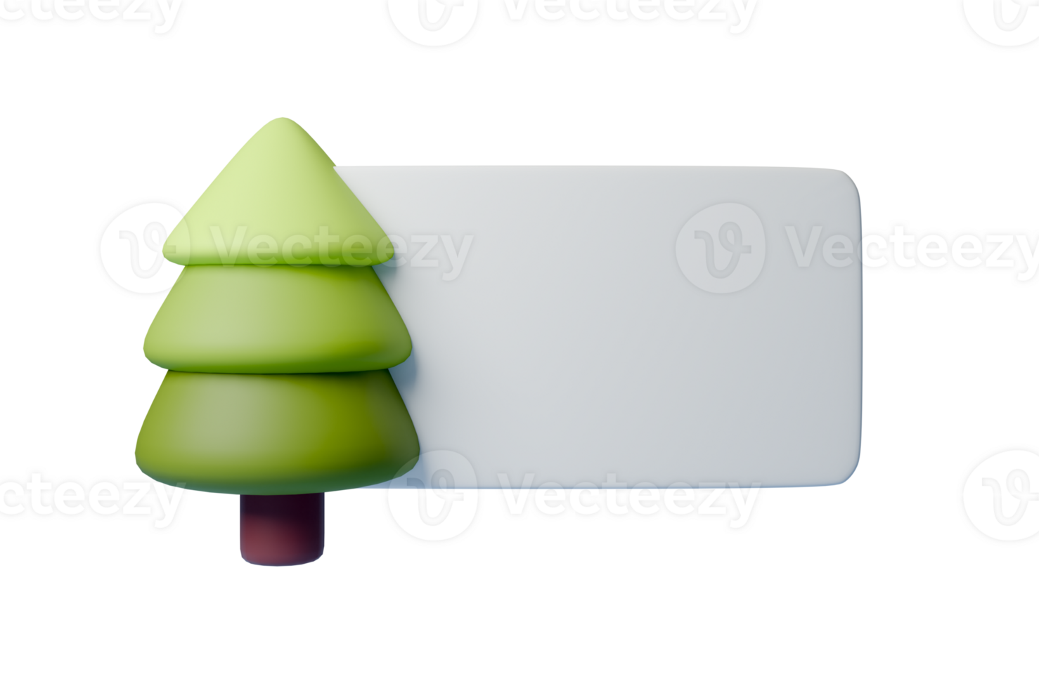 3D Eco label design featuring a stylized green fir tree, symbolizing sustainability and nature conservation. Perfect for packaging, eco products, or environmental awareness campaigns png