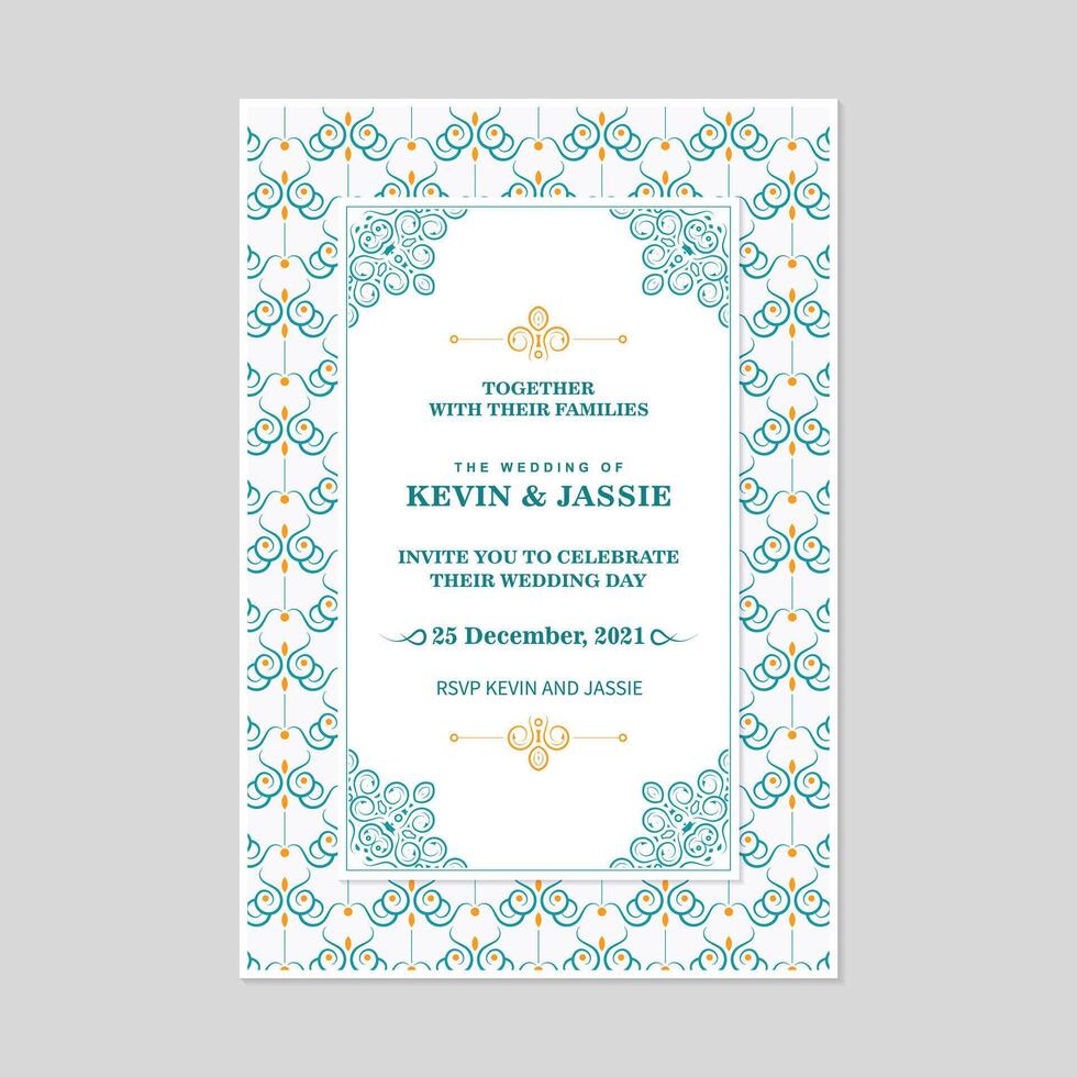 gradient retro wedding invitation template vector