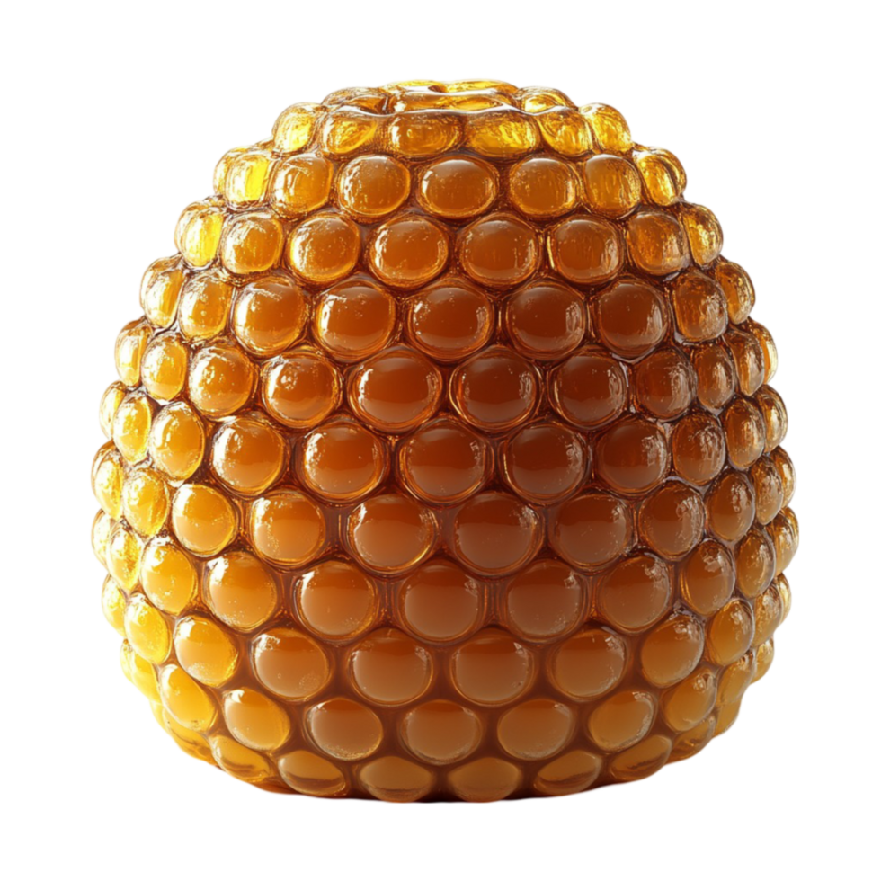 Honeycomb Sphere with Golden Yellow Hexagonal Texture png
