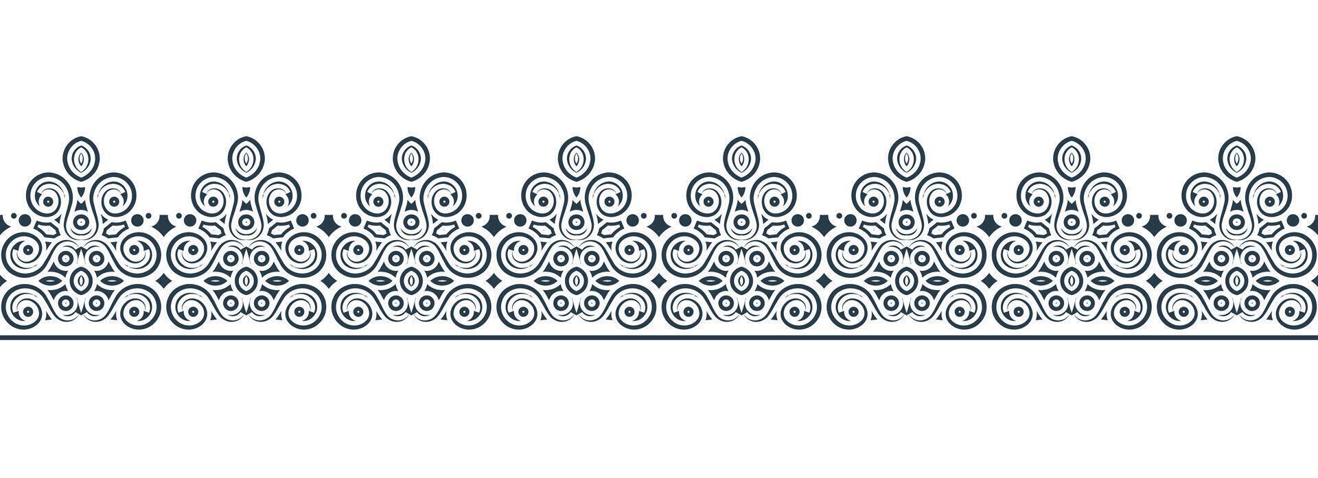 Flat ornament style ethnic seamless borders vector