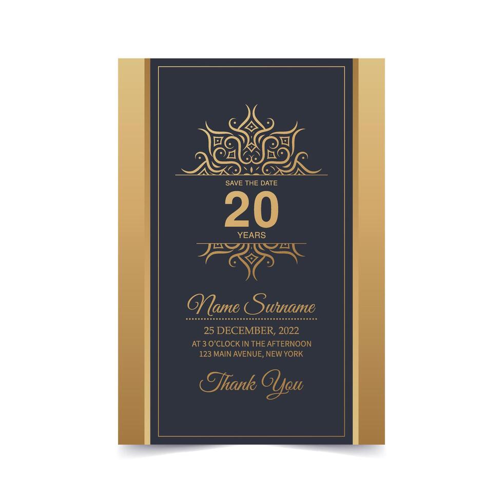 elegant birthday invitation template vector