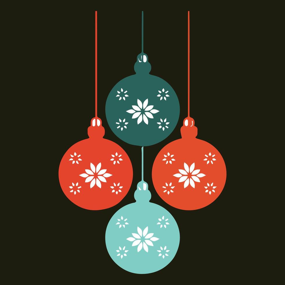 Christmas balls hanging ornaments. vector