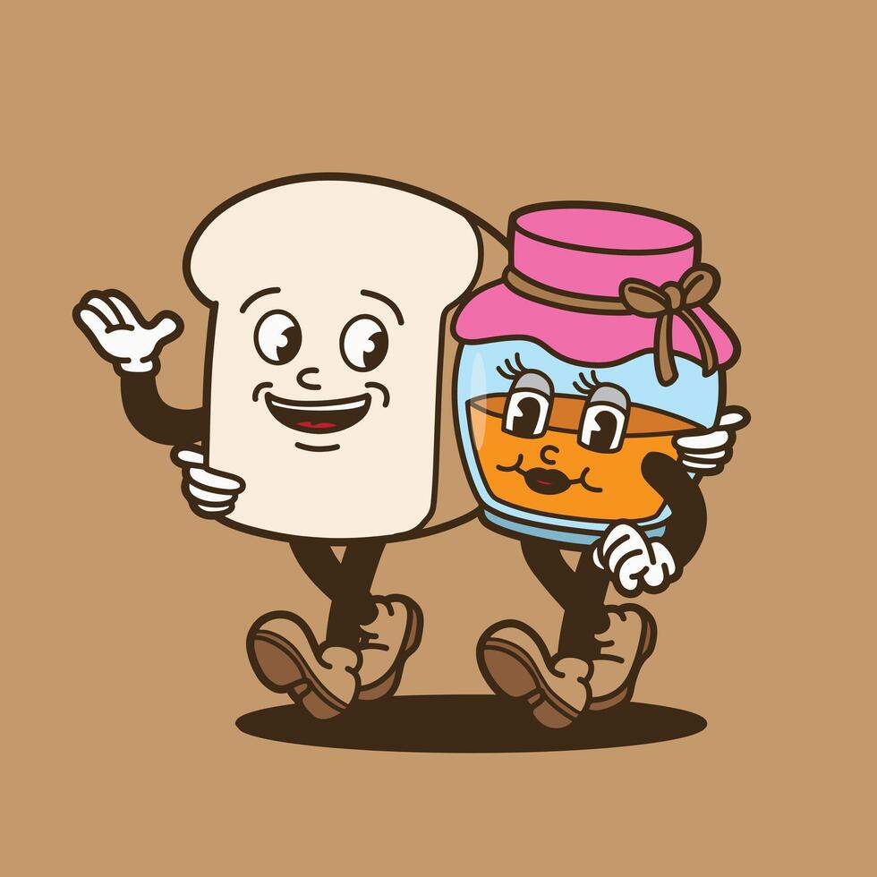 mascot food bread and jam good for mascot design, mascot brand, element design, sticker, etc vector