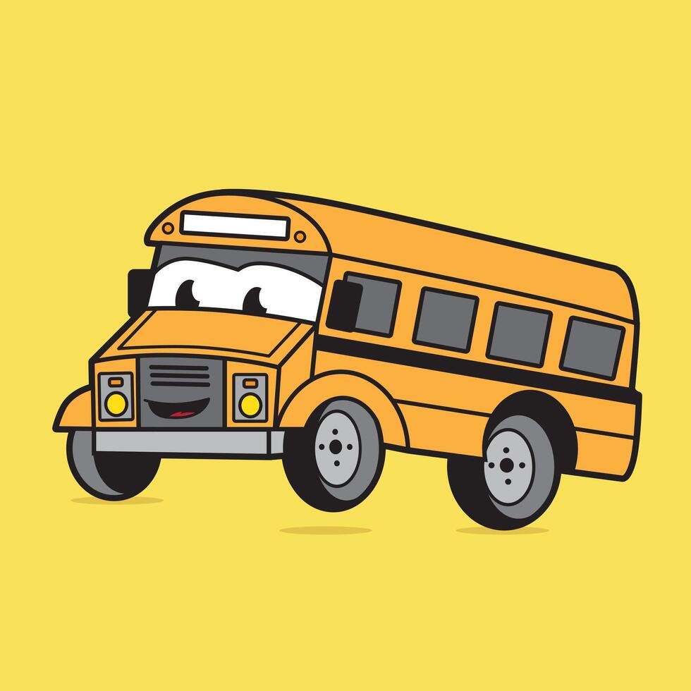mascot character school bus good for sticker, logo, pins and graphic design vector