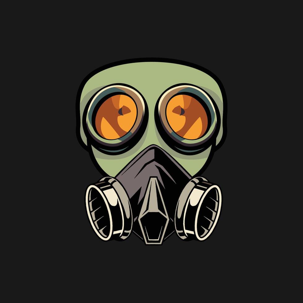Graphic illustration of gas mask vector