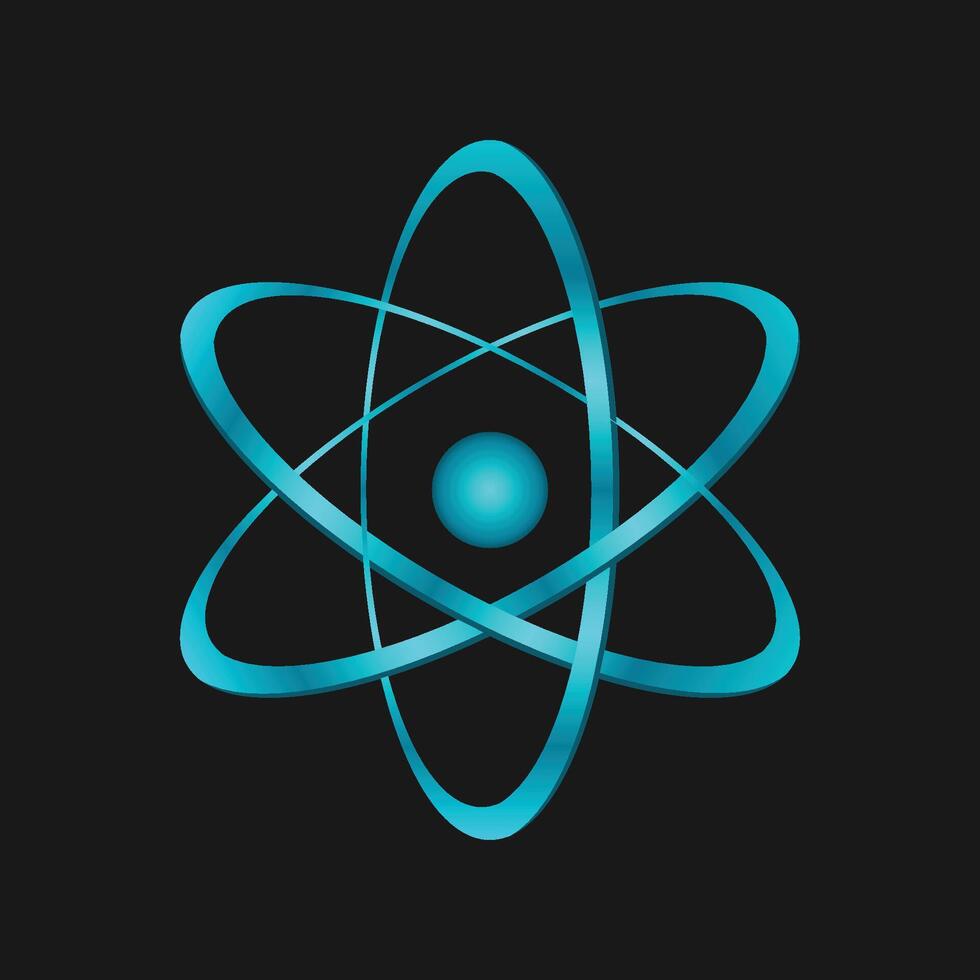 Particle of an atom isolated on black background vector