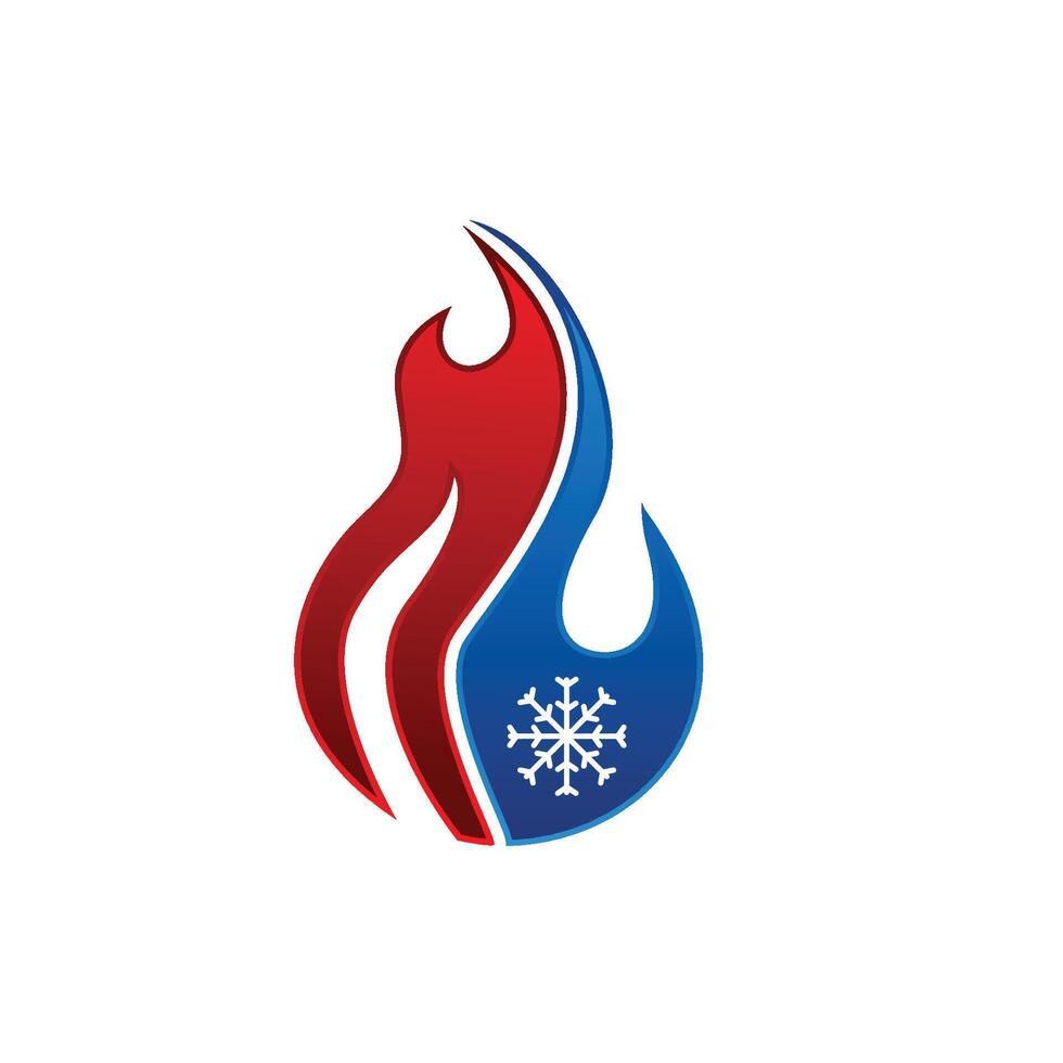 heating and cooling service Logo Design vector