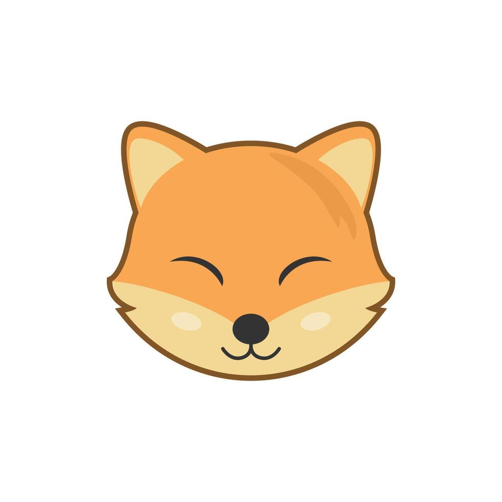 Cute fox head in flat design vector