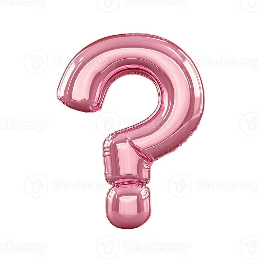 Pink balloon question mark symbol design on transparent background png