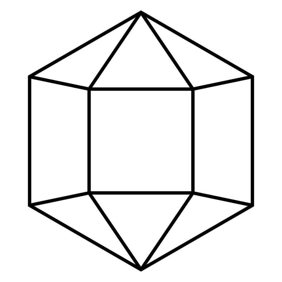 Geometric shape, polygon, abstract art, figure structure icosahedron shape icon vector