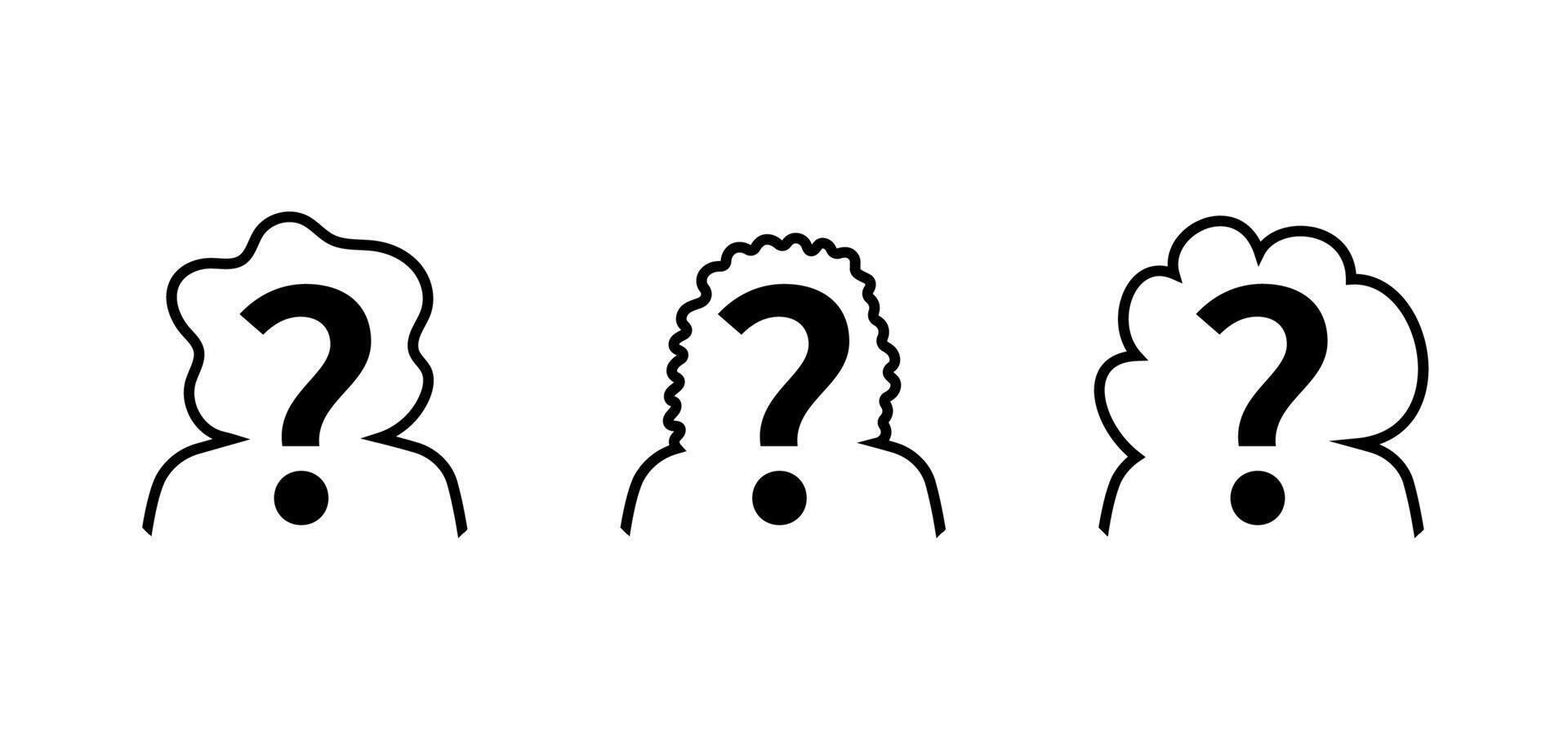 Three different types of question marks on a white background vector
