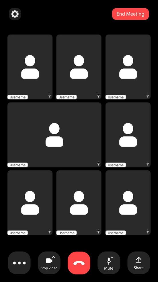 A phone with several people on it vector