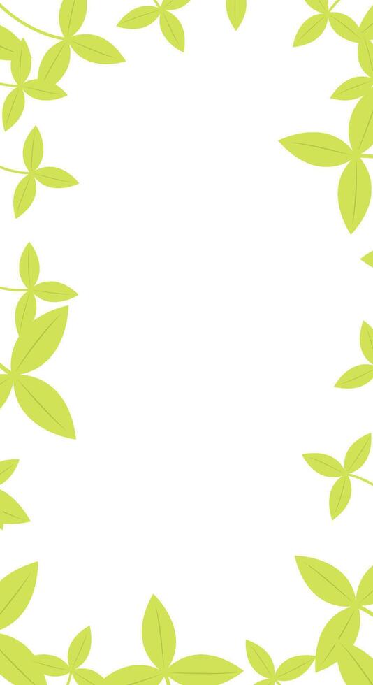 Green leaves frame vector