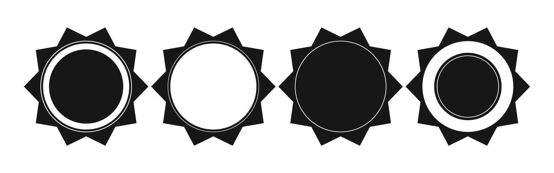 Four black and white oval frames with a white border vector