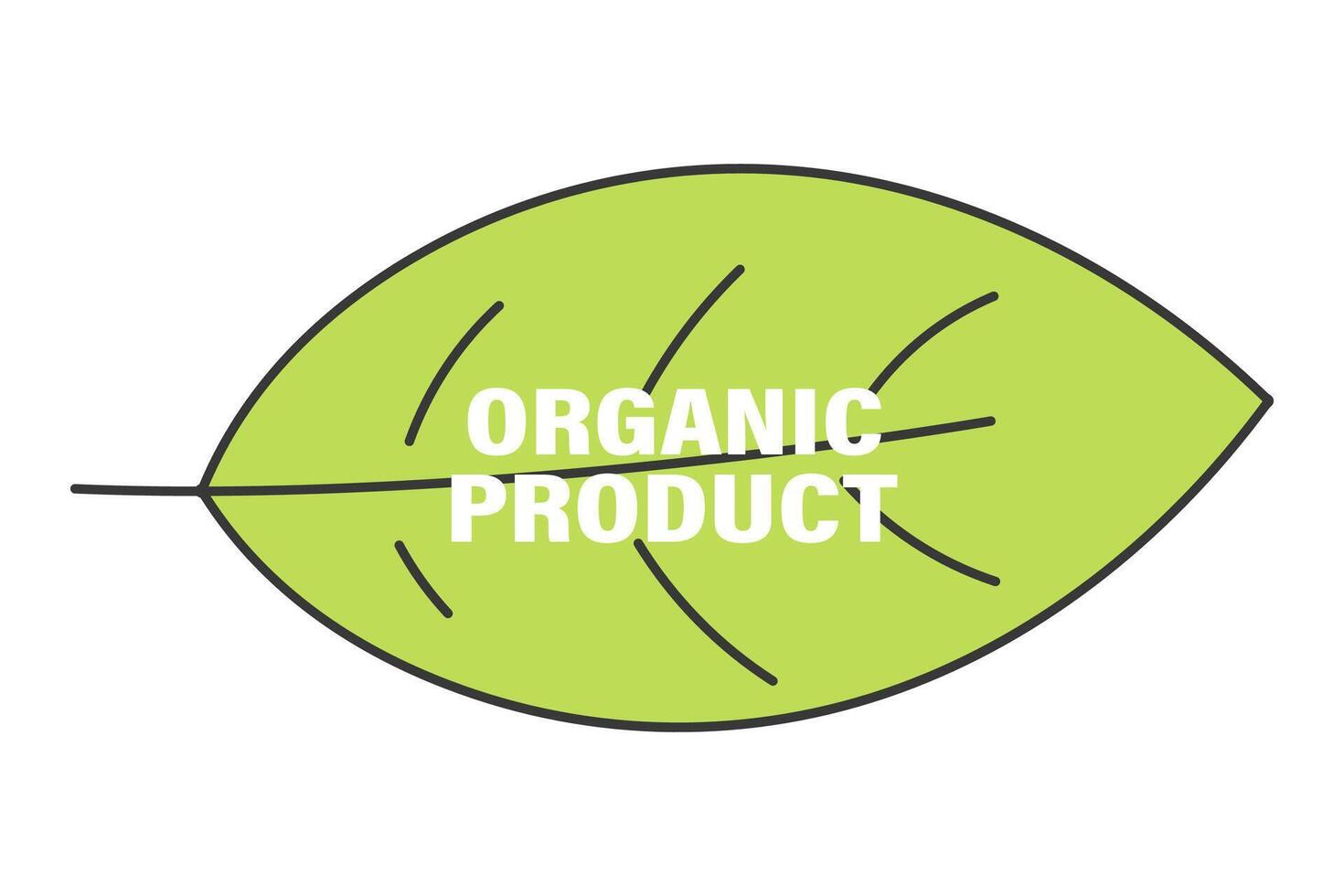 Organic product logo with green leaf vector