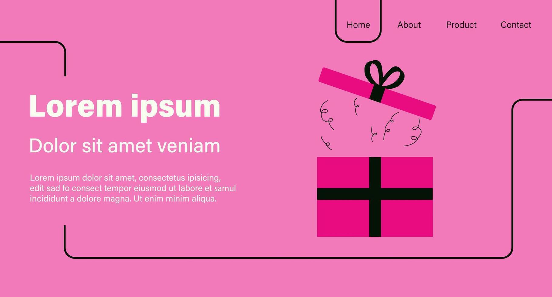Pink gift box with a gift inside on a pink background vector
