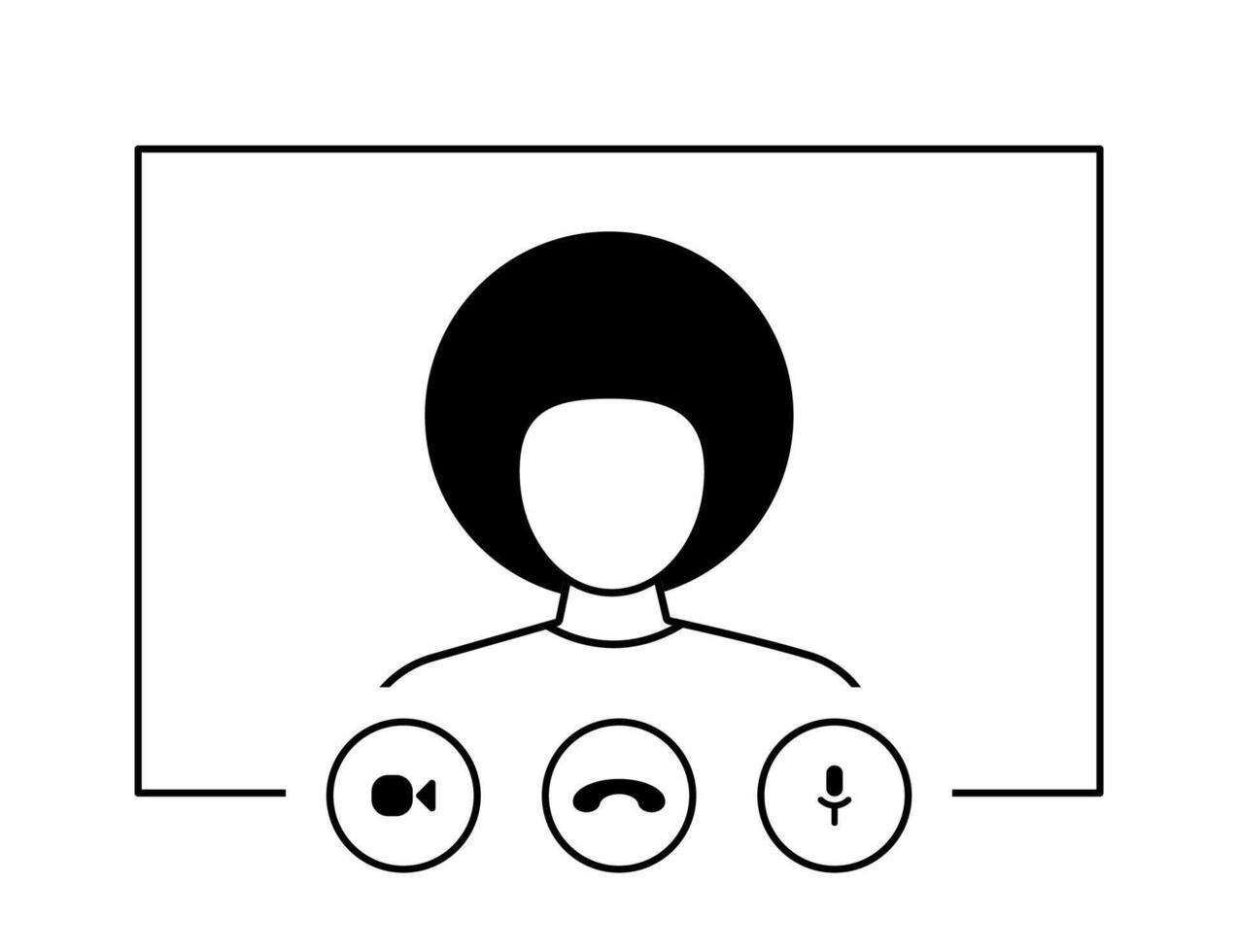 A woman with a phone and a microphone icon vector