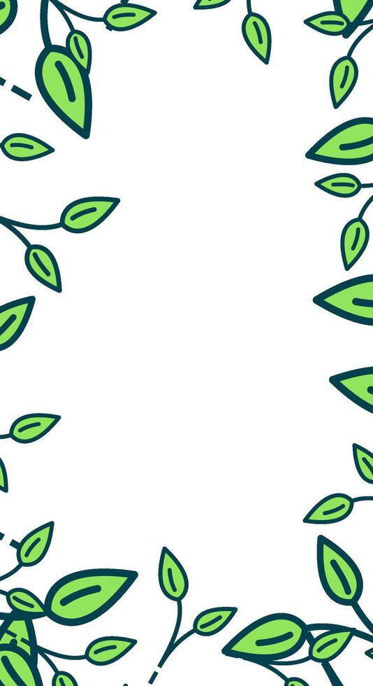 Green leaves frame vector