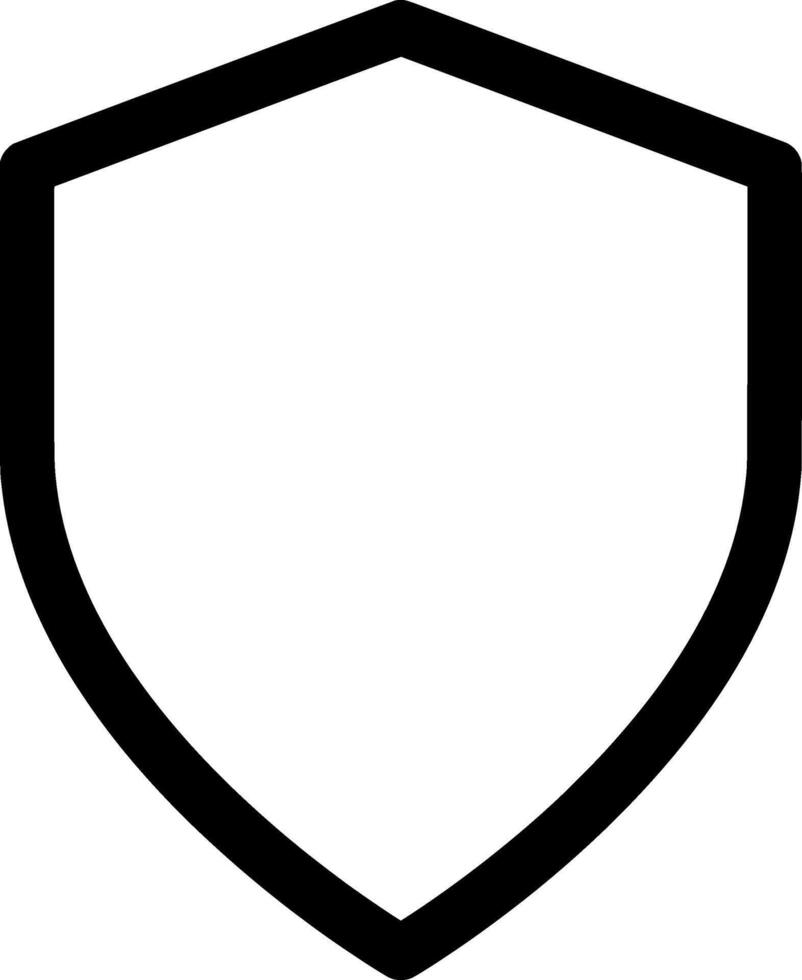 Minimalist Black and White Shield Icon. Perfect for Web Design, App Interfaces and Digital Branding, Representing Security, Privacy and Data Protection for Enhanced User Experience vector