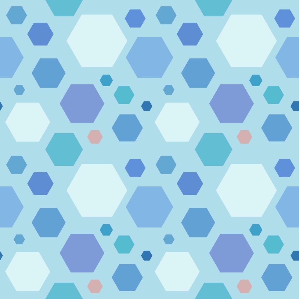 shades of blue hexagonal seamless pattern tessellated vector