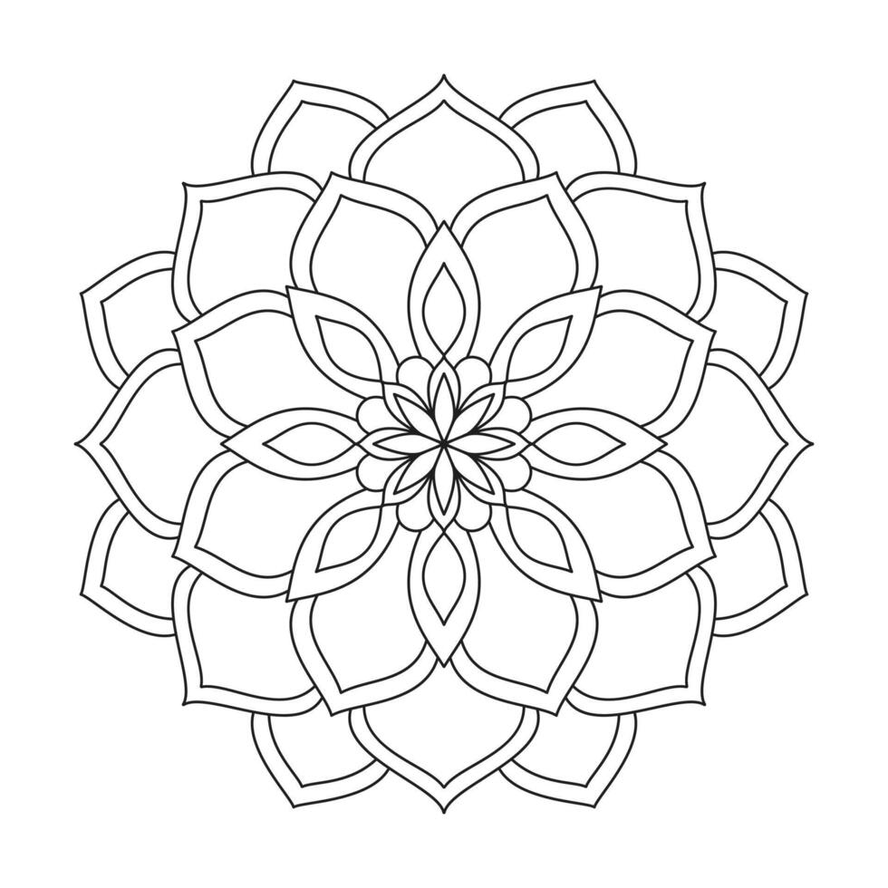 shape geometric patterns and vibrant colors mandala design for coloring book page vector