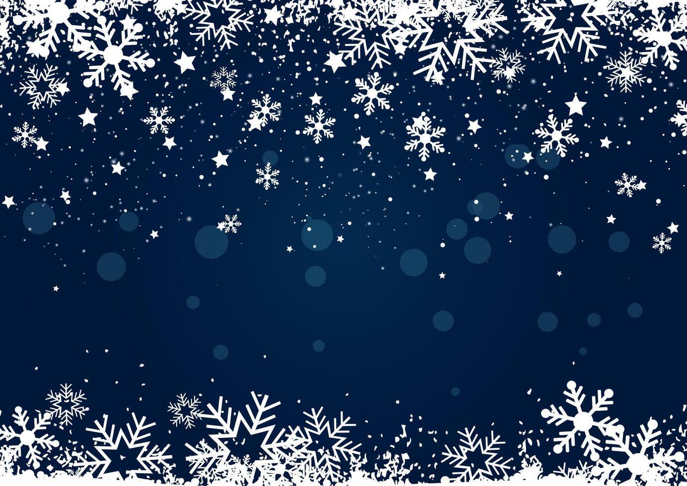 Christmas background with snowflakes and stars design vector