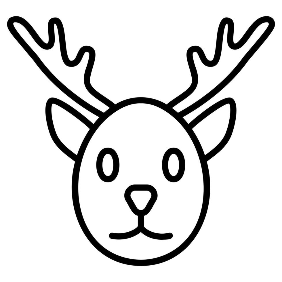 A black and white drawing of a deer head vector