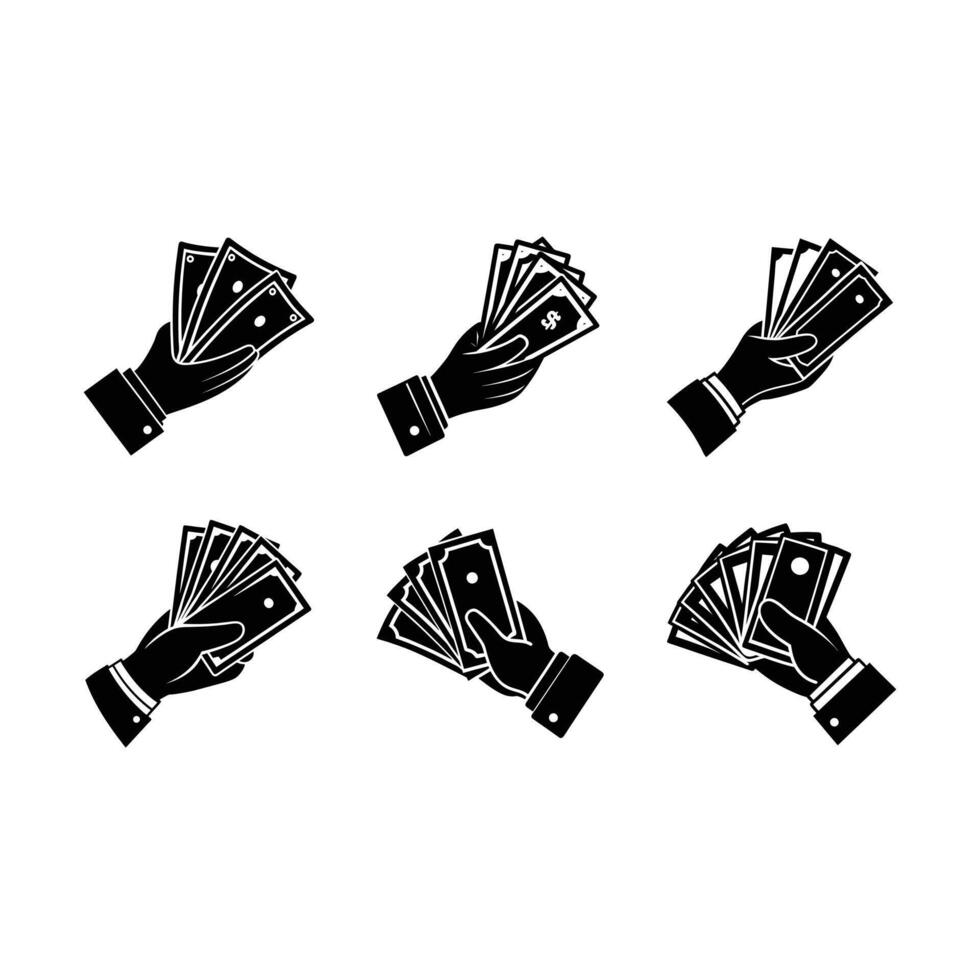 Hand-Holding and Linocut Silhouette Design vector