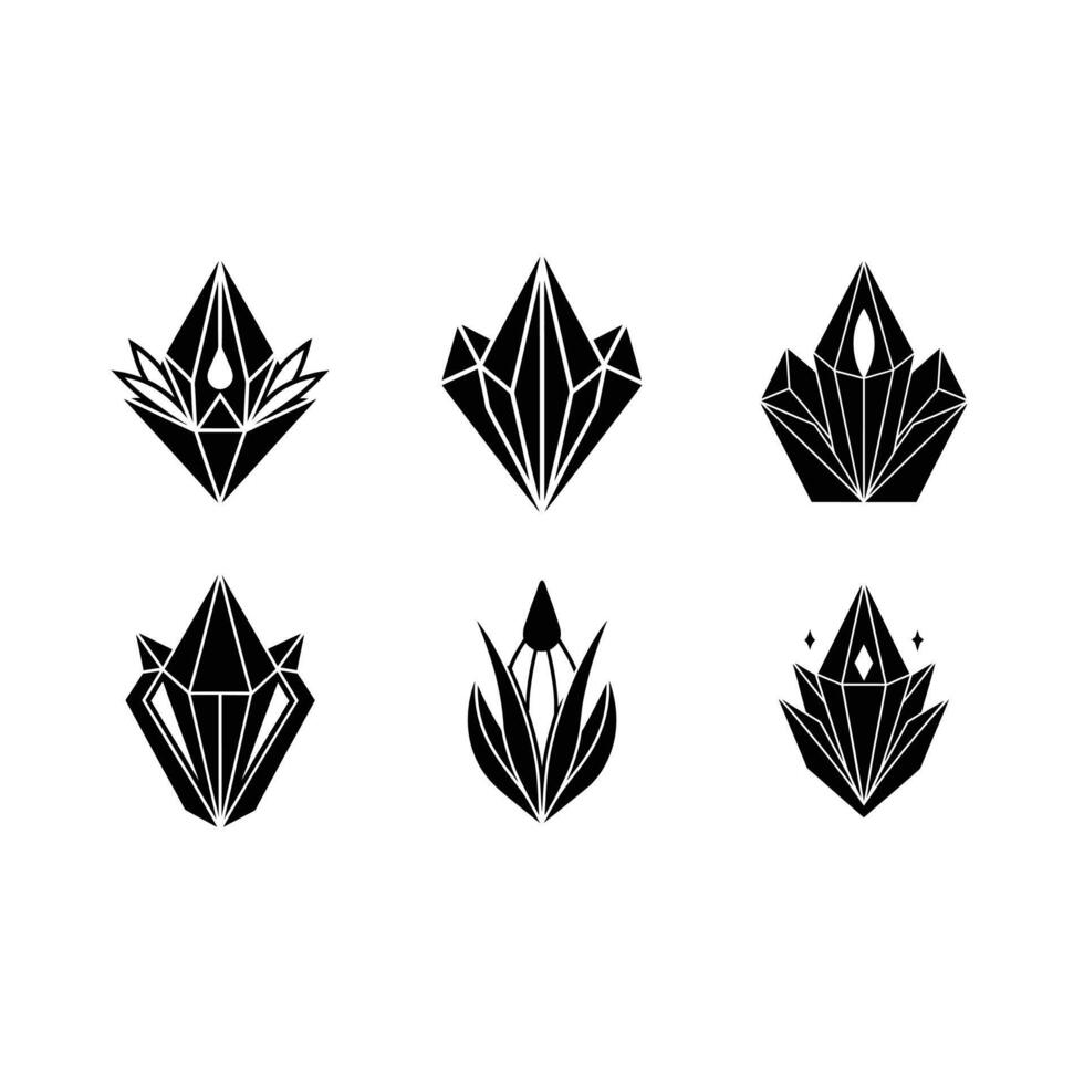Crystal Snowdrop and Linocut Silhouette Design vector