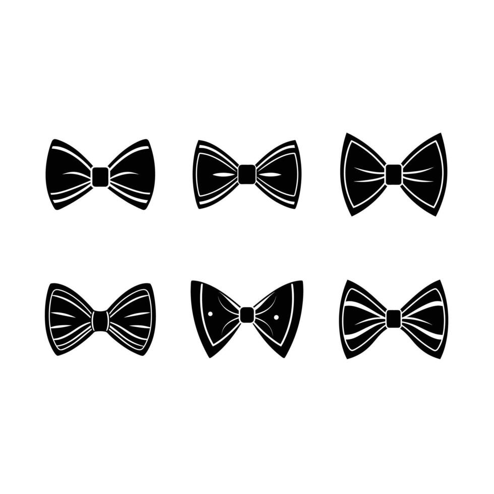 Classic Bow Tie and Linocut Silhouette Design vector