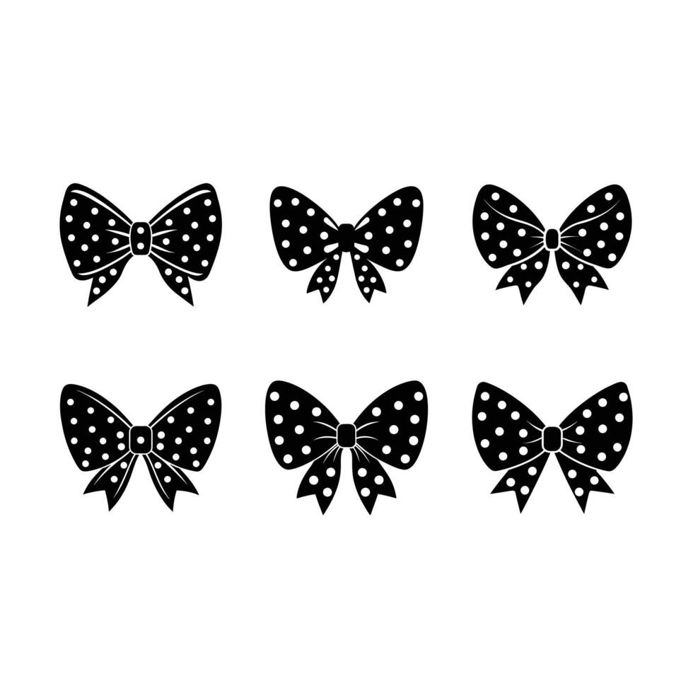 Polka Dot Bow and Linocu Silhouette Design Artwork vector