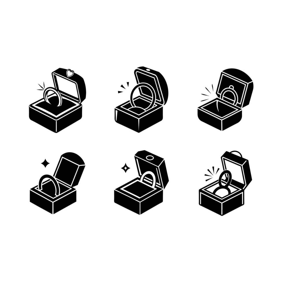 Engagement Ring and Linocut Silhouette Design vector
