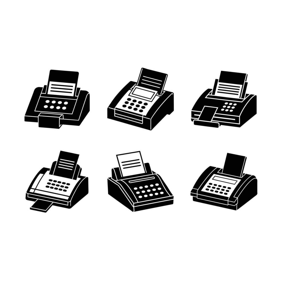 Fax - and Linocut Silhouette Design vector