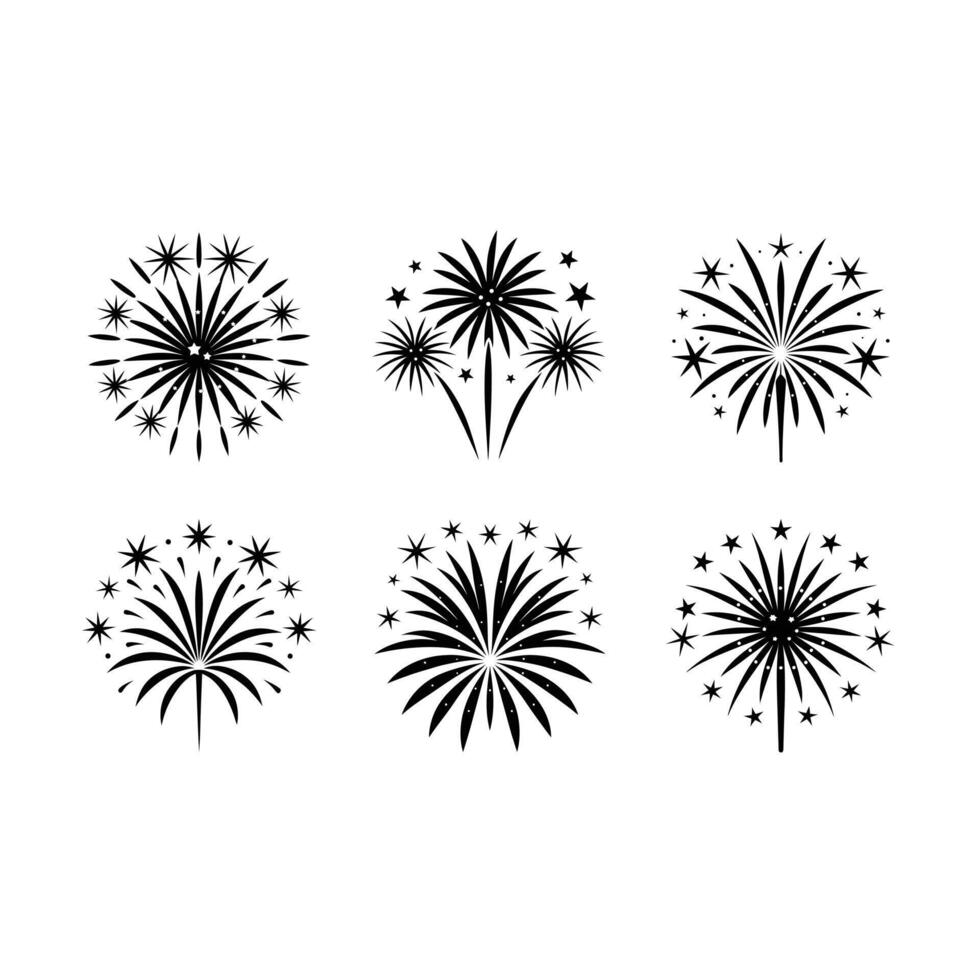 Fireworks Design and Linocut Silhouettes for Stunning Artworks vector