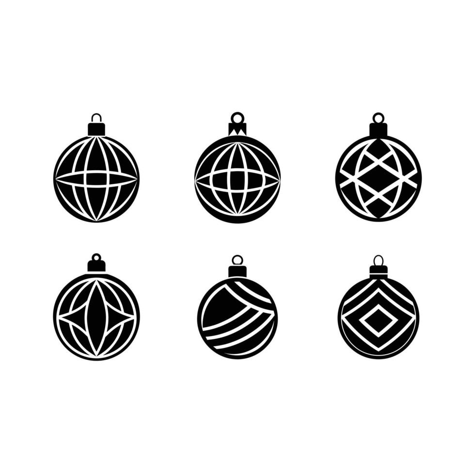 Bauble Icon and Linocut Silhouette Desig vector