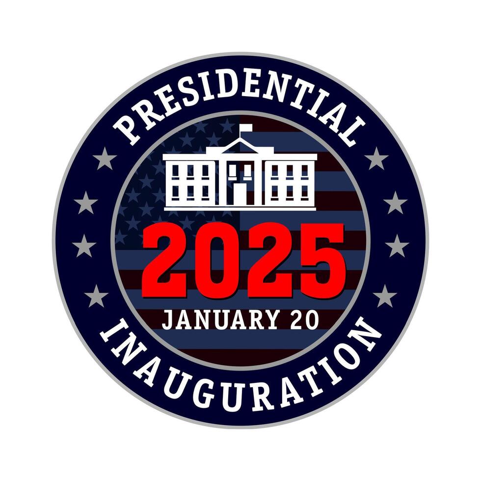 2025 US Presidential Inauguration round emblem. Editable banner. Badge concept. vector