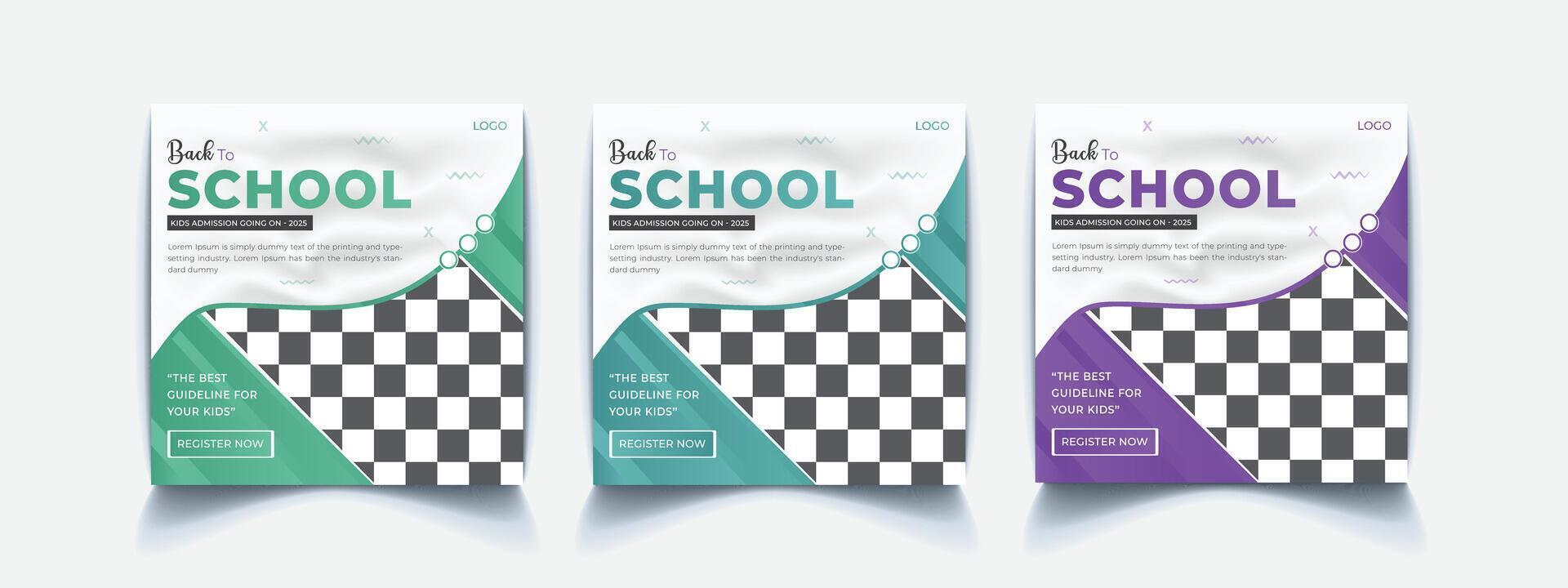Professional Social Media Back To School Post Design Template. vector