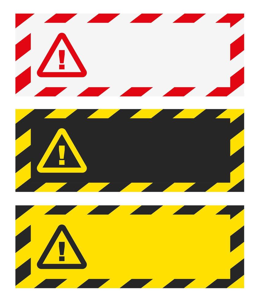 Safety warning signs. Set of safety and caution signs. vector
