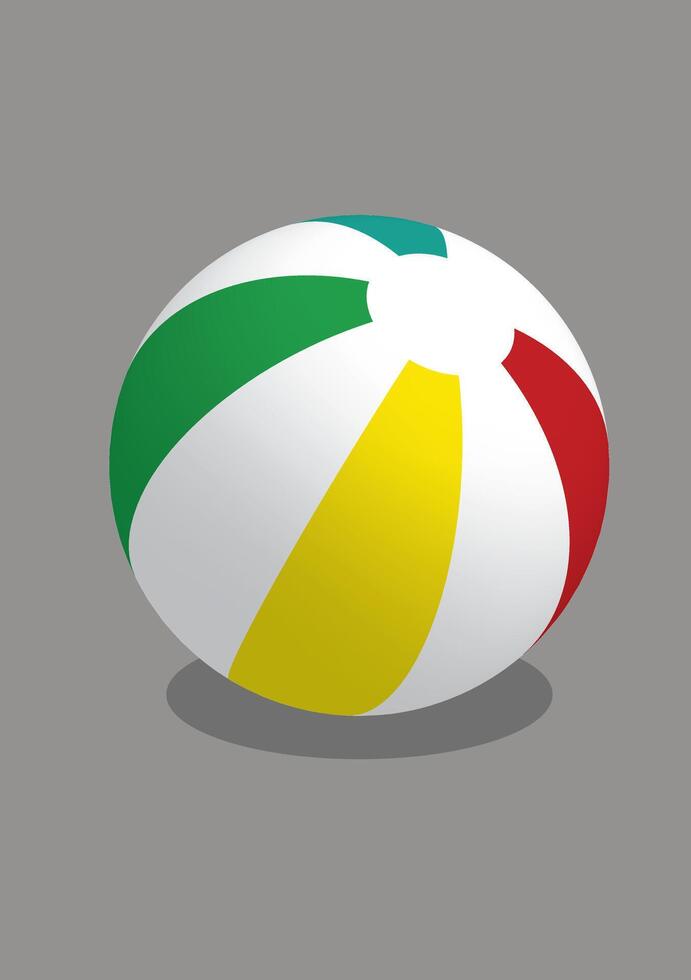 3D Beach ball with shadow vector