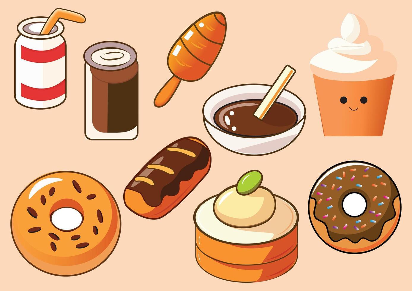 Sweet chocolate snacks vector