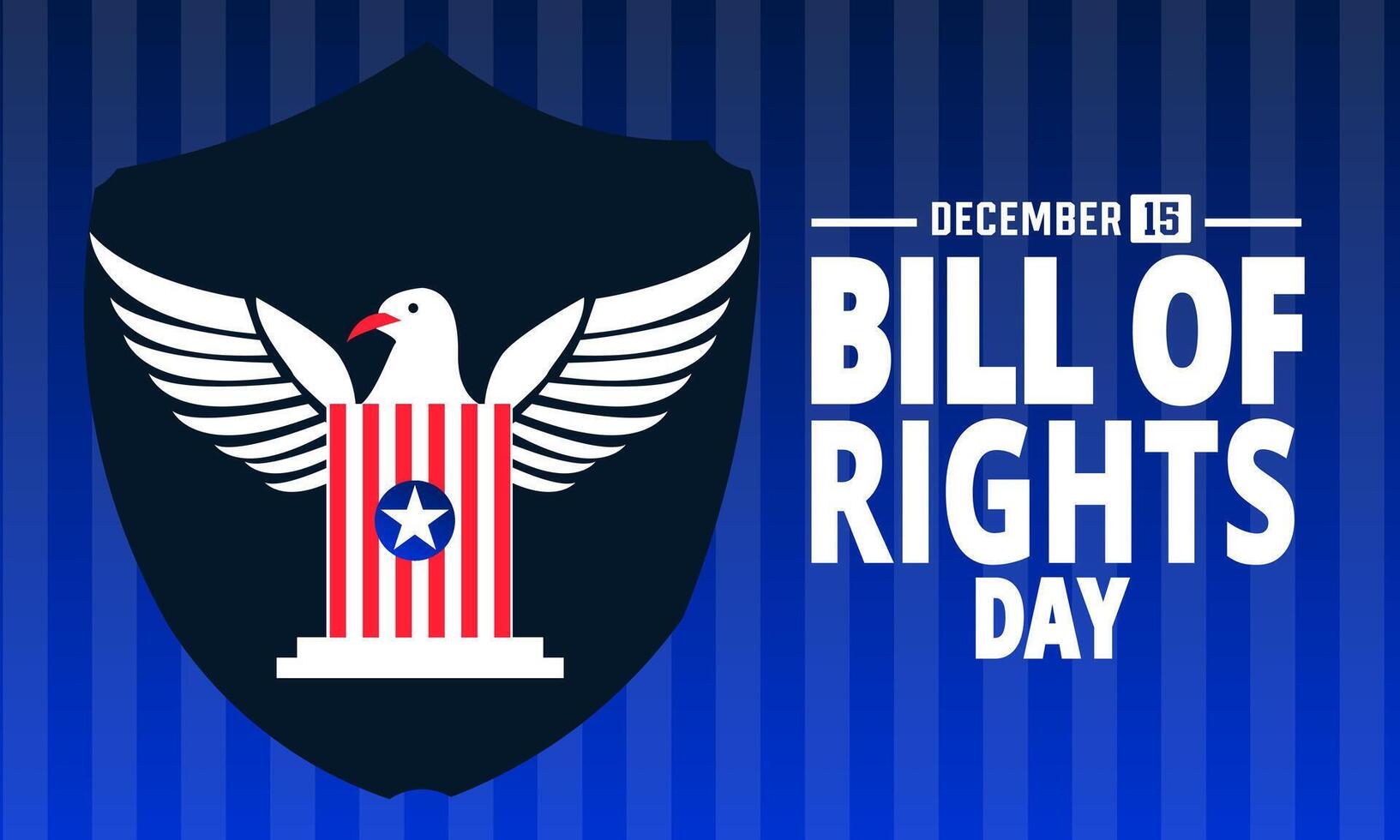 15 December Bill of Rights Day. illustration. Holiday concept. suitable for placard, background, Greeting Card, Poster design template with text inscription, standard Social Media Post. vector